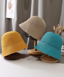 me+em select | ストローバケットハット【手洗い＆サイズ調節可能】(ハット)