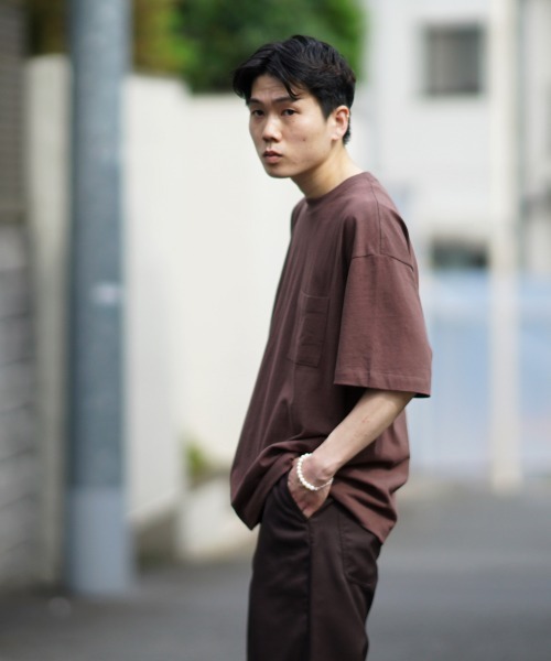 order(オーダー)の「order loose pocket tee(Tシャツ/カットソー・メンズ・ホワイト/ブラック/チャコールグレー/ブラウン/ライトパープル・S/M/L/XL/XXL)」の6枚目の写真