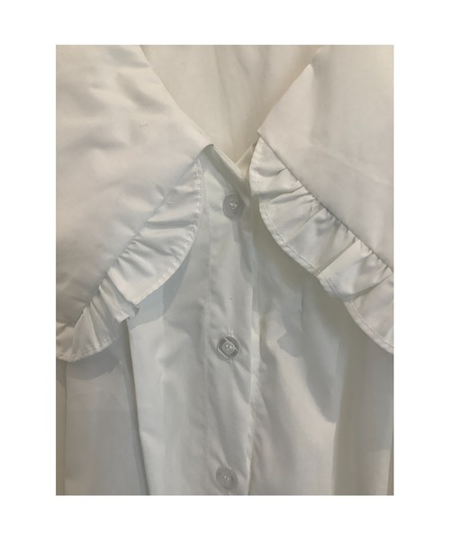 ulu（ウル）の「Frill collar short sleeves blouse（シャツ/ブラウス・レディース・ホワイト・FREE）」の6枚目の写真