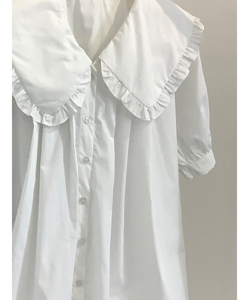 ulu（ウル）の「Frill collar short sleeves blouse（シャツ/ブラウス・レディース・ホワイト・FREE）」の7枚目の写真