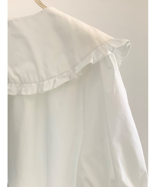 ulu（ウル）の「Frill collar short sleeves blouse（シャツ/ブラウス・レディース・ホワイト・FREE）」の9枚目の写真