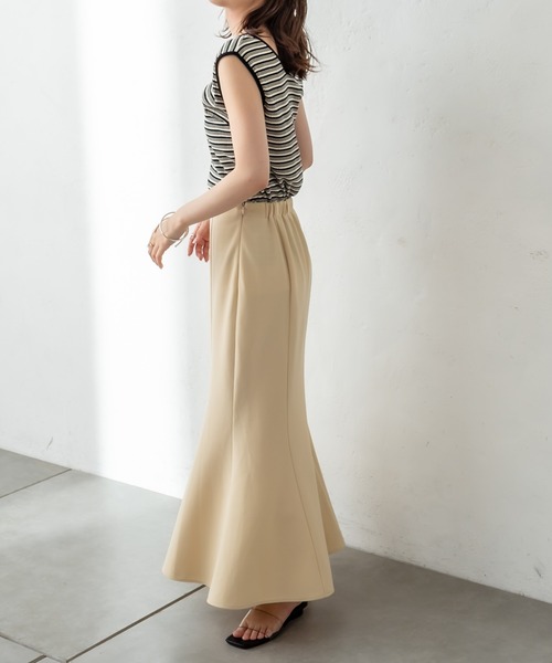 mystic（ミスティック）の「マルチボーダーフレンチプルオーバー（Tシャツ/カットソー・レディース・ブラック/ブラウン/ピンク/グリーン・FREE）」の14枚目の写真