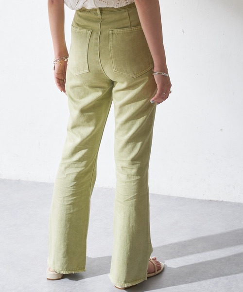 DISCOAT（ディスコート）の「カラーツイル切替スリットフレアパンツ（その他パンツ・レディース・グリーン/オレンジ・MEDIUM/LARGE）」の8枚目の写真