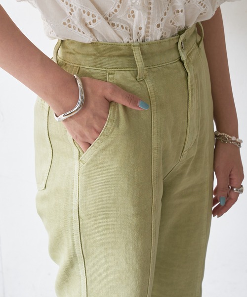 DISCOAT（ディスコート）の「カラーツイル切替スリットフレアパンツ（その他パンツ・レディース・グリーン/オレンジ・MEDIUM/LARGE）」の11枚目の写真