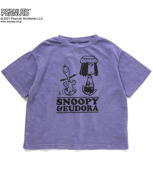 PEANUTS(ピーナッツ)の「/PEANUTS製品染めTシャツ(Tシャツ/カットソー・キッズ・パープル/オレンジ/グリーン・90/100/110/120/80/130)」の2枚目の写真