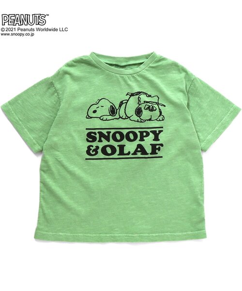 PEANUTS(ピーナッツ)の「/PEANUTS製品染めTシャツ(Tシャツ/カットソー・キッズ・パープル/オレンジ/グリーン・90/100/110/120/80/130)」の1枚目の写真