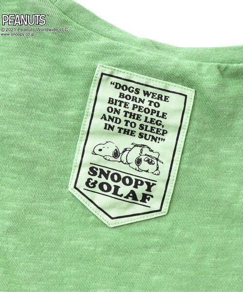 PEANUTS(ピーナッツ)の「/PEANUTS製品染めTシャツ(Tシャツ/カットソー・キッズ・パープル/オレンジ/グリーン・90/100/110/120/80/130)」の9枚目の写真