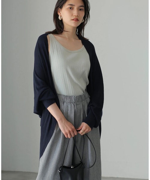 AMERICAN HOLIC（アメリカンホリック）の「ドルマンニットカーディガン（カーディガン/ボレロ・レディース・モカ/グレー系その他/ネイビー/ベージュ系その他2・FREE）」の4枚目の写真