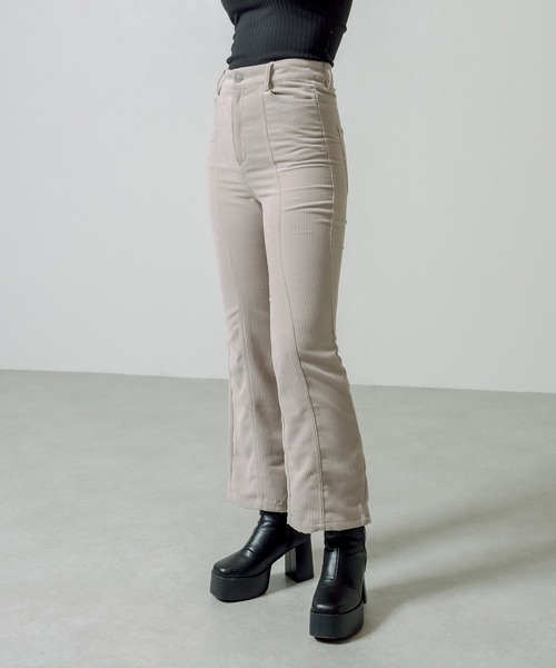 RASVOA（ラスボア）の「センターステッチコーデュロイパンツ（その他パンツ・レディース・グレイッシュベージュ/アイボリー/ブラック/ベージュ・FREE）」の4枚目の写真