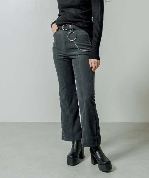 RASVOA（ラスボア）の「センターステッチコーデュロイパンツ（その他パンツ・レディース・グレイッシュベージュ/アイボリー/ブラック/ベージュ・FREE）」の7枚目の写真