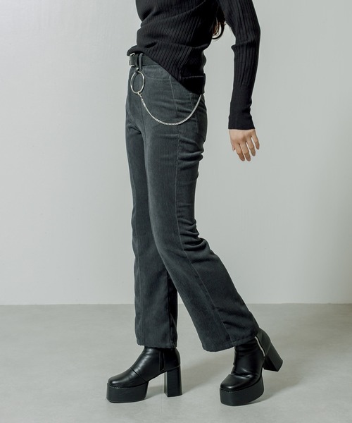 RASVOA（ラスボア）の「センターステッチコーデュロイパンツ（その他パンツ・レディース・グレイッシュベージュ/アイボリー/ブラック/ベージュ・FREE）」の8枚目の写真