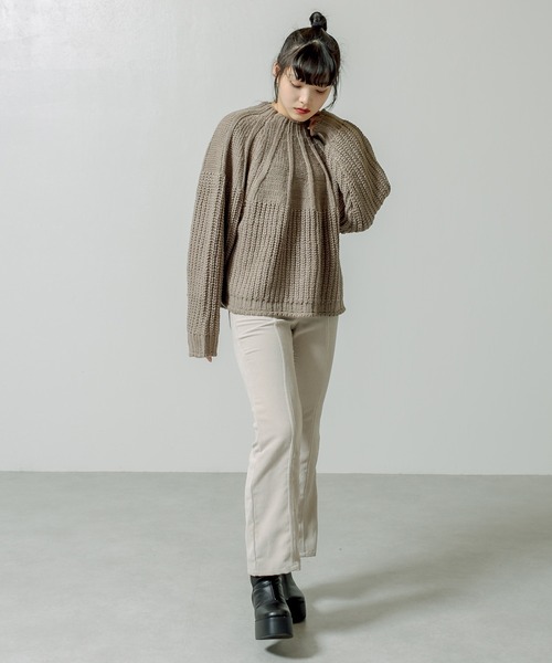 RASVOA（ラスボア）の「センターステッチコーデュロイパンツ（その他パンツ・レディース・グレイッシュベージュ/アイボリー/ブラック/ベージュ・FREE）」の22枚目の写真