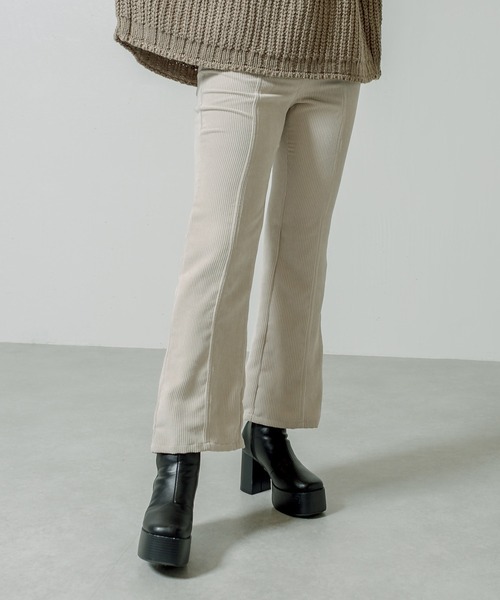 RASVOA（ラスボア）の「センターステッチコーデュロイパンツ（その他パンツ・レディース・グレイッシュベージュ/アイボリー/ブラック/ベージュ・FREE）」の17枚目の写真