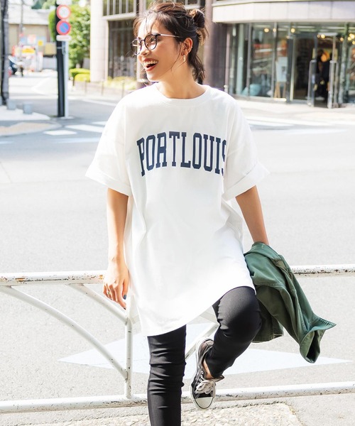 coca（coca）（コカ）の「ヘビーウェイトクロップドカレッジチュニック（チュニック・レディース・ホワイト/ブラック/ネイビー/グレー系その他・M/L）」の2枚目の写真