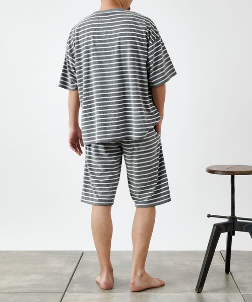 COLONY 2139（コロニートゥーワンスリーナイン）の「【MEN'S】パイルボーダーショートパンツ/ルームウェア(セットアップ可)（ルームウェア/パジャマ・メンズ・チャコールグレー/ホワイト・LARGE/MEDIUM）」の16枚目の写真