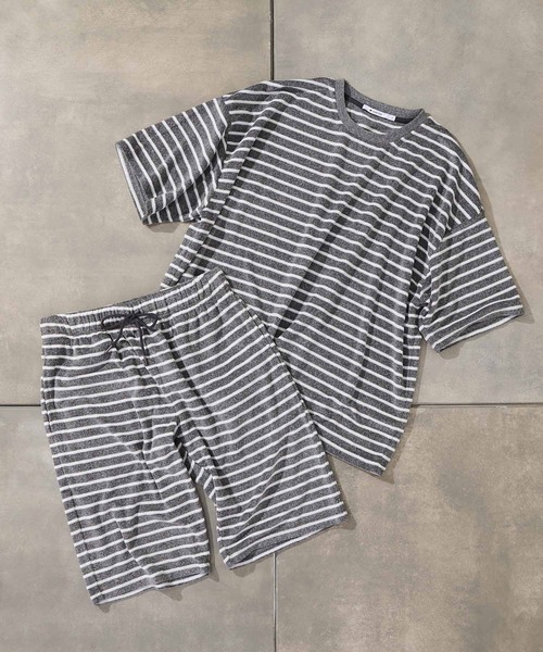 COLONY 2139（コロニートゥーワンスリーナイン）の「【MEN'S】パイルボーダーショートパンツ/ルームウェア(セットアップ可)（ルームウェア/パジャマ・メンズ・チャコールグレー/ホワイト・LARGE/MEDIUM）」の17枚目の写真