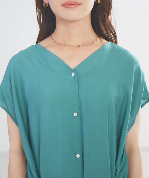 abahouse mavie（アバハウスマヴィ）の「ecru　2WAYストライプ＆シアーシャツワンピース（ワンピース・レディース・モスグリーン/ブラック/ベージュ・フリー）」の13枚目の写真