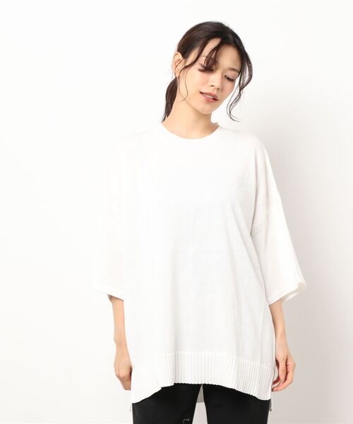 KOBE LETTUCE（コウベレタス）の「オーバーサイズコットンニットトップス（ニット/セーター・レディース・ブラック/ブラウン/オフホワイト・FREE）」の12枚目の写真