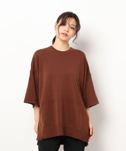 KOBE LETTUCE（コウベレタス）の「オーバーサイズコットンニットトップス（ニット/セーター・レディース・ブラック/ブラウン/オフホワイト・FREE）」の13枚目の写真