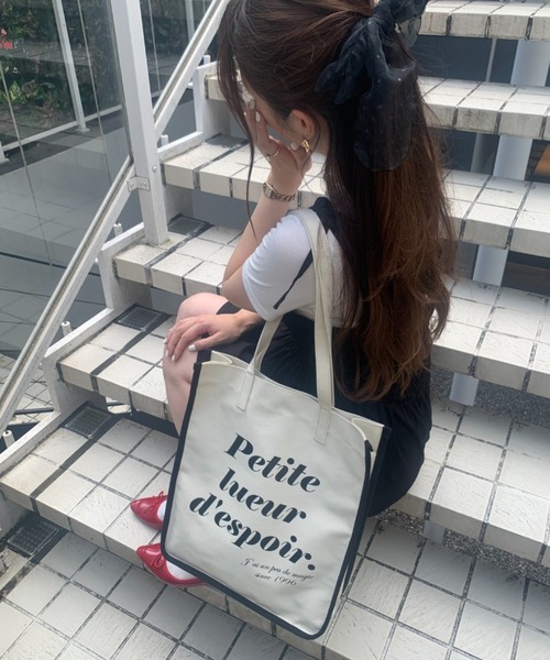 WEGO(ウィゴー)の「WEGO/パイピング撥水キャンバストートバッグ(トートバッグ・レディース・ベージュ系その他/ブラック系その他/ブラック/ブラウン・FREE)」の19枚目の写真