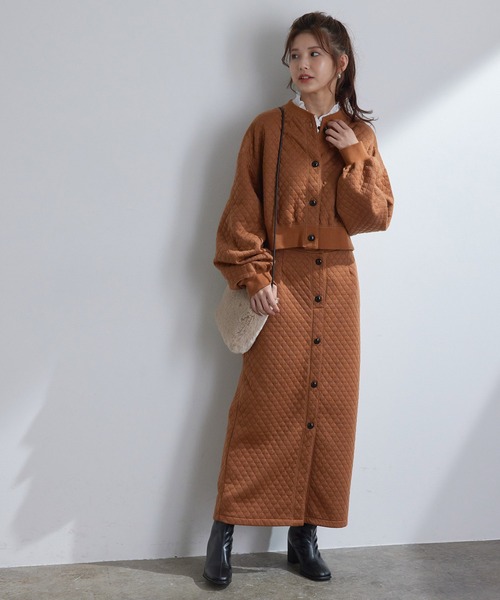 vis-`a-vis（ビサビ）の「【セットアップ対応】カットキルティングハイウエストスカート（スカート・レディース・ブラック/ブラウン系その他3/オレンジ系その他/キナリ/ベージュ・FREE）」の19枚目の写真