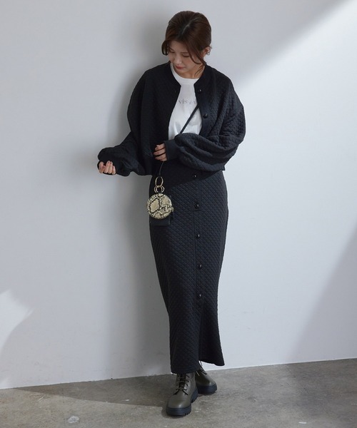 vis-`a-vis（ビサビ）の「【セットアップ対応】カットキルティングハイウエストスカート（スカート・レディース・ブラック/ブラウン系その他3/オレンジ系その他/キナリ/ベージュ・FREE）」の15枚目の写真