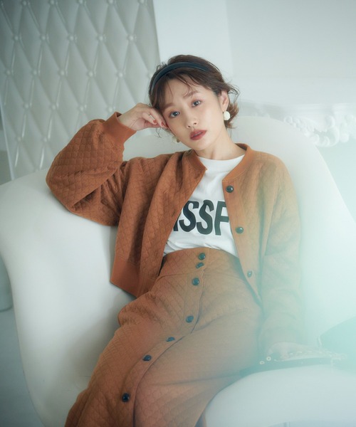 vis-`a-vis（ビサビ）の「【セットアップ対応】カットキルティングハイウエストスカート（スカート・レディース・ブラック/ブラウン系その他3/オレンジ系その他/キナリ/ベージュ・FREE）」の21枚目の写真