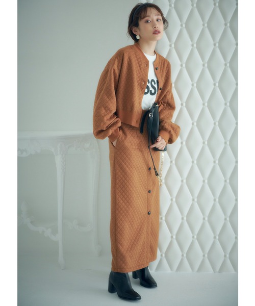 vis-`a-vis（ビサビ）の「【セットアップ対応】カットキルティングハイウエストスカート（スカート・レディース・ブラック/ブラウン系その他3/オレンジ系その他/キナリ/ベージュ・FREE）」の22枚目の写真