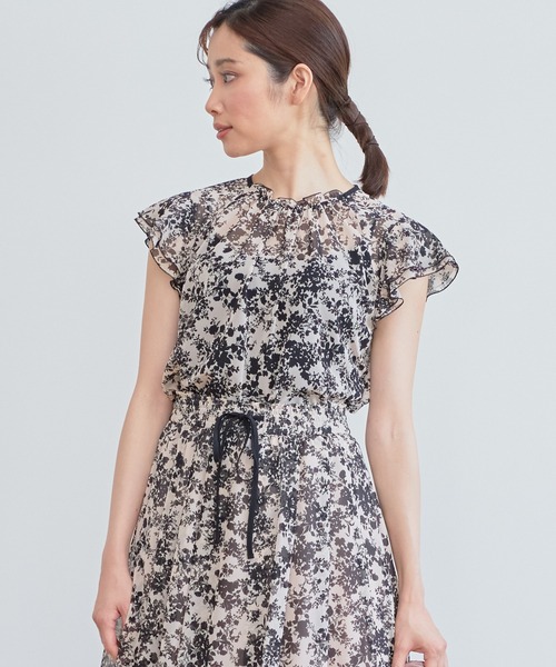 アナイ 38 タペストリープリントラッフル　ブラウス アナイ 38 タペストリープリントラッフル ブラウス