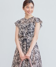 ANAYI（アナイ）の「モノトーンシルエットプリントラッフルブラウス