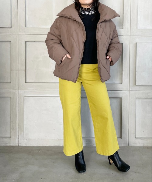 Meli rich（メリーリッチ）の「BIGダイヤキルトフェイクダウンジャケット（ダウンジャケット/コート・レディース・ブラック/アイボリー/モカ/グレイッシュベージュ/ブラウン系その他/ブラック系その他/ホワイト系その他/ライトカーキ・MEDIUM）」の13枚目の写真