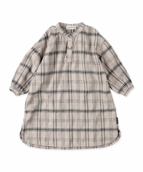 quoti use fith（クゥオティ　ユース　フィス）の「ネルチェック 長袖 ひざ下丈 ワンピース（シャツワンピース・キッズ・アイボリー/ネイビー・90/80/100/110/130/120）」の17枚目の写真