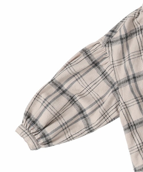 quoti use fith（クゥオティ　ユース　フィス）の「ネルチェック 長袖 ひざ下丈 ワンピース（シャツワンピース・キッズ・アイボリー/ネイビー・90/80/100/110/130/120）」の14枚目の写真