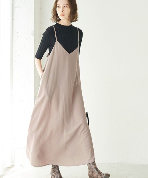 ROPE' PICNIC（ロペピクニック）の「【WEB限定】ルーズキャミワンピース（ワンピース・レディース・ブラック系その他/ブラック/サックスブルー/ベージュ系その他2・38）」の4枚目の写真