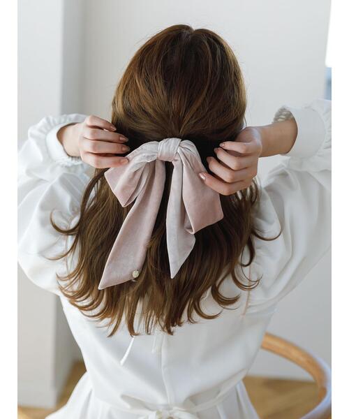SLURR（スラ―）の「ベロアリボンポニー（ヘアゴム・レディース・ブラック/ベージュ・FREE）」の8枚目の写真