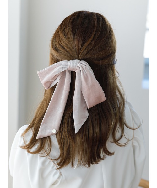 SLURR（スラ―）の「ベロアリボンポニー（ヘアゴム・レディース・ブラック/ベージュ・FREE）」の4枚目の写真