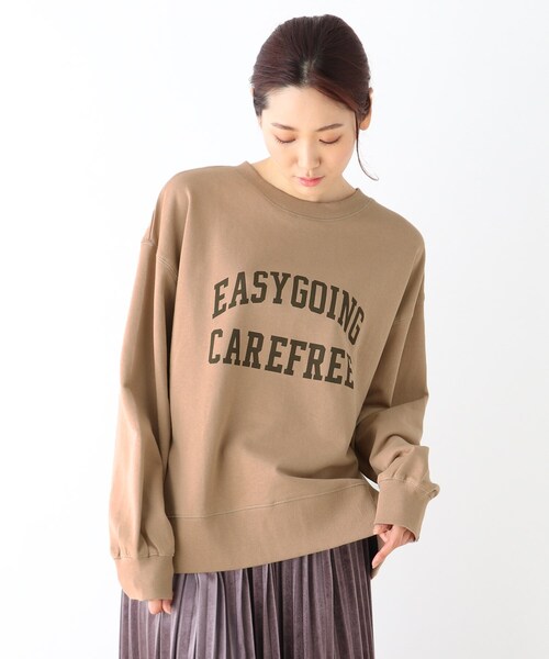 SHOO・LA・RUE(シューラルー)の「◆【S-3L/USAコットン】ロゴプリントスウェット(スウェット・レディース・チャコールグレー/ブラウン系/ブルー系1/ホワイト系3/オリーブ系/ベージュ系1・02/03/01/04)」の4枚目の写真