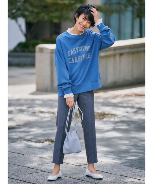 SHOO・LA・RUE(シューラルー)の「◆【S-3L/USAコットン】ロゴプリントスウェット(スウェット・レディース・チャコールグレー/ブラウン系/ブルー系1/ホワイト系3/オリーブ系/ベージュ系1・02/03/01/04)」の18枚目の写真