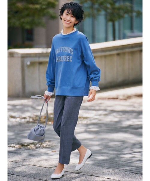 SHOO・LA・RUE(シューラルー)の「◆【S-3L/USAコットン】ロゴプリントスウェット(スウェット・レディース・チャコールグレー/ブラウン系/ブルー系1/ホワイト系3/オリーブ系/ベージュ系1・02/03/01/04)」の19枚目の写真