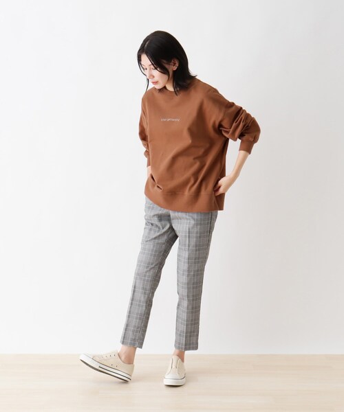 SHOO・LA・RUE(シューラルー)の「◆【S-3L/USAコットン】ロゴプリントスウェット(スウェット・レディース・チャコールグレー/ブラウン系/ブルー系1/ホワイト系3/オリーブ系/ベージュ系1・02/03/01/04)」の20枚目の写真