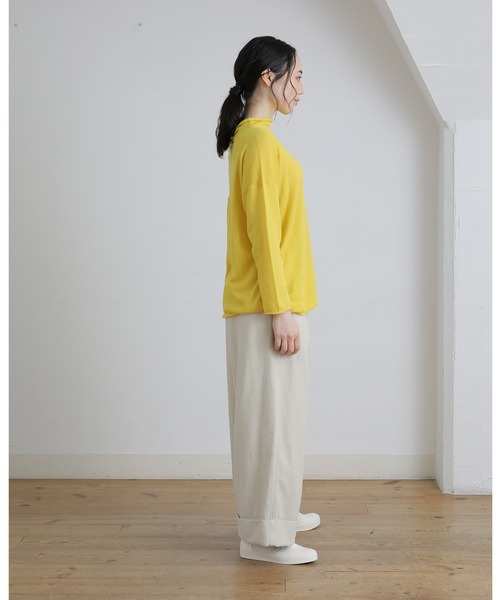 Plantation（プランテーション）の「ライプニット/ニット（ニット/セーター・レディース・イエロー/オフホワイト/ブラック/グレー・M size）」の9枚目の写真