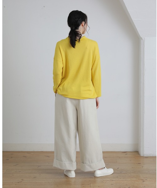 Plantation（プランテーション）の「ライプニット/ニット（ニット/セーター・レディース・イエロー/オフホワイト/ブラック/グレー・M size）」の5枚目の写真