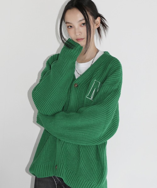 MSG（エムエスジー）の「サガラ刺繍ワッペン畦編み ルーズシルエット