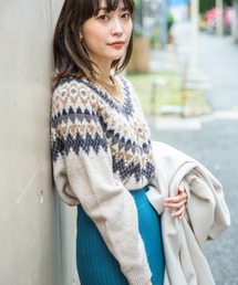 Ray BEAMS | Ray BEAMS / ノルディック ジャカード クルーネック ニット(ニット/セーター)