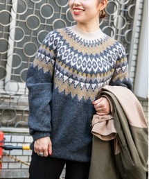 Ray BEAMS | Ray BEAMS / ノルディック ジャカード クルーネック ニット(ニット/セーター)