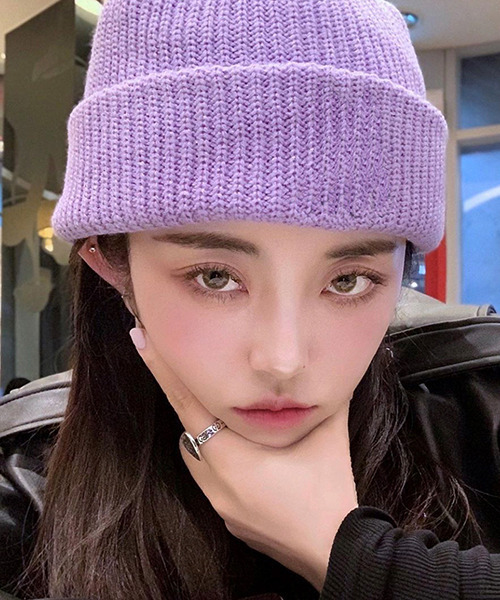 c.u.l（シーユーエル）の「【c.u.l】無地シンプル ワントーンビーニー cula269（ニットキャップ/ビーニー・レディース・イエロー/ホワイト/ブラウン/ブラック/オレンジ/パープル/グリーン/グレー・FREE）」の6枚目の写真