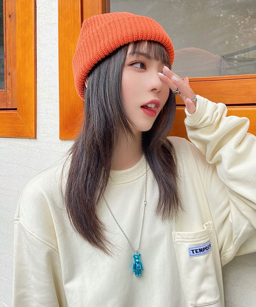 c.u.l（シーユーエル）の「【c.u.l】無地シンプル ワントーンビーニー cula269（ニットキャップ/ビーニー・レディース・イエロー/ホワイト/ブラウン/ブラック/オレンジ/パープル/グリーン/グレー・FREE）」の8枚目の写真