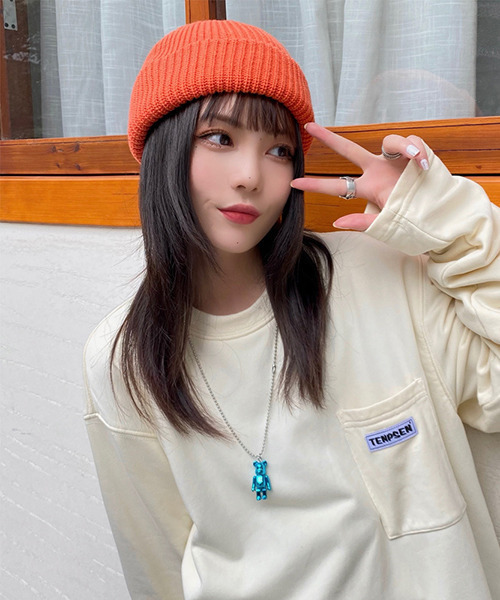 c.u.l（シーユーエル）の「【c.u.l】無地シンプル ワントーンビーニー cula269（ニットキャップ/ビーニー・レディース・イエロー/ホワイト/ブラウン/ブラック/オレンジ/パープル/グリーン/グレー・FREE）」の9枚目の写真