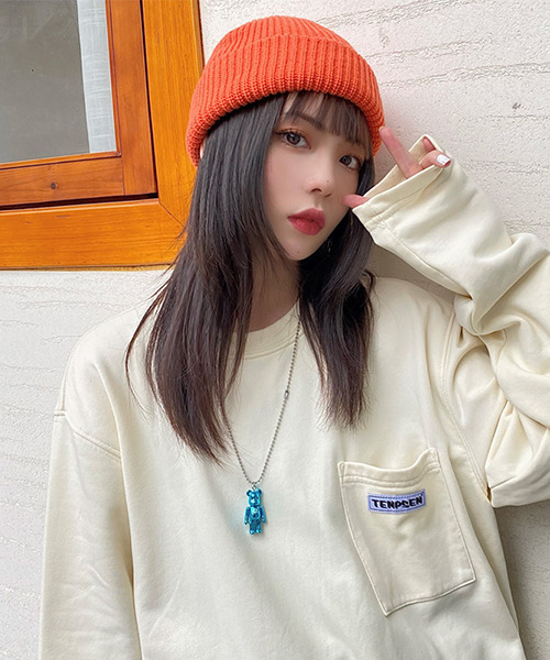 c.u.l（シーユーエル）の「【c.u.l】無地シンプル ワントーンビーニー cula269（ニットキャップ/ビーニー・レディース・イエロー/ホワイト/ブラウン/ブラック/オレンジ/パープル/グリーン/グレー・FREE）」の12枚目の写真