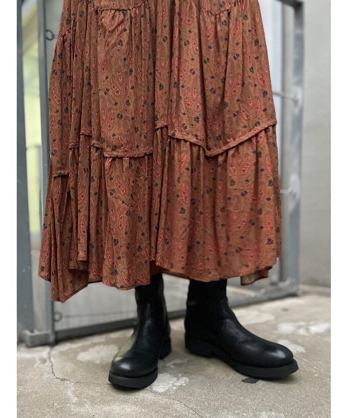 BEARDSLEY（ビアズリー）の「ペイズリーギャザースカート（スカート・レディース・グリーン/ブラウン・FREE）」の8枚目の写真